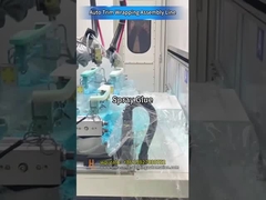 Línea de Envoltura de Molduras Automotrices con Encolado Robótico, Activación por Horno y Laminación en Prensa Caliente